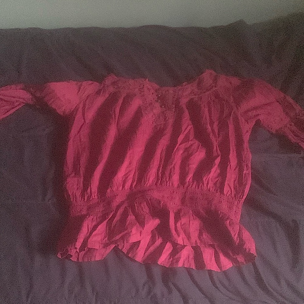 Purple, long sleeve blouse